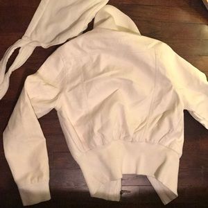 White/off-white pleather jacket